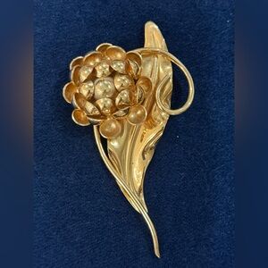 Vintage Brooch Floral blower by Napier stamped